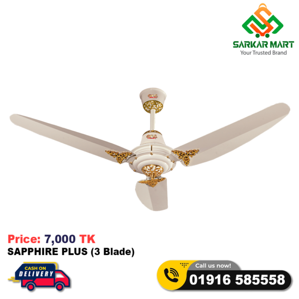 SAPPHIRE PLUS (3 Blade) GFC PAK CELLING FAN