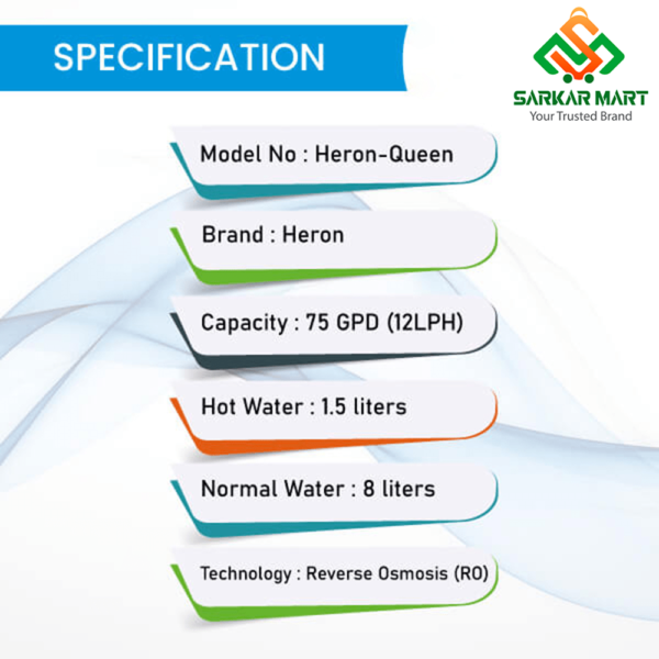 Heron Queen Hot-Cold & Normal RO Water Purifier - Image 3