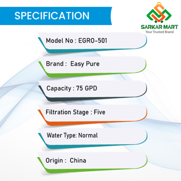 Easy Pure EGRO-501 - 5 Stage RO Water Purifier - Image 3