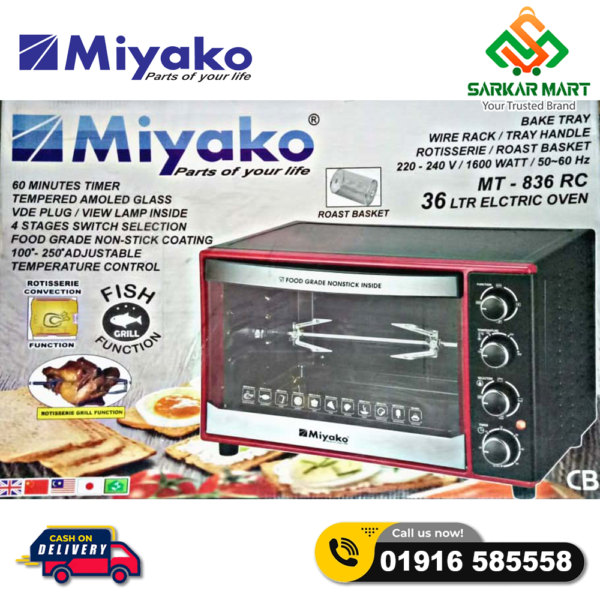 Miyako Electric Oven MT836 RC (36 Ltr) - Image 2