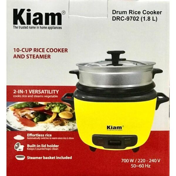 Kiam Drum Rice Cooker DRC- 902 NS (1.8L-Single pot) - Image 3