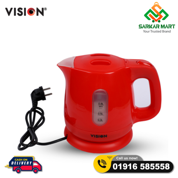 VISION Electric Kettle 0.8 Liter Red (VSN-EK-01)