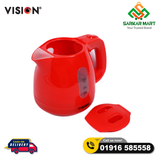 VISION Electric Kettle 0.8 Liter Red (VSN-EK-01) - Image 2