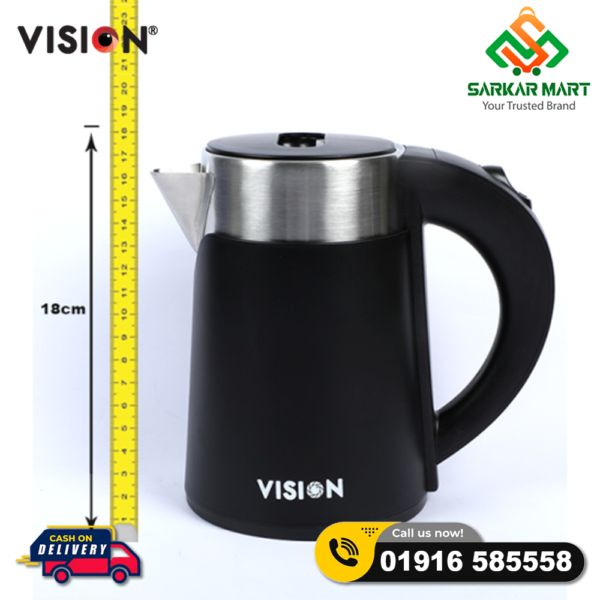 VISION Electric Kettle 1 Liter VIS-EK-013 (ROYAL) Black - Image 3