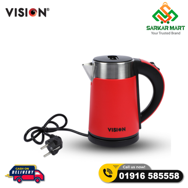 VISION Electric Kettle 1 Liter VIS-EK-013 (ROYAL) RED