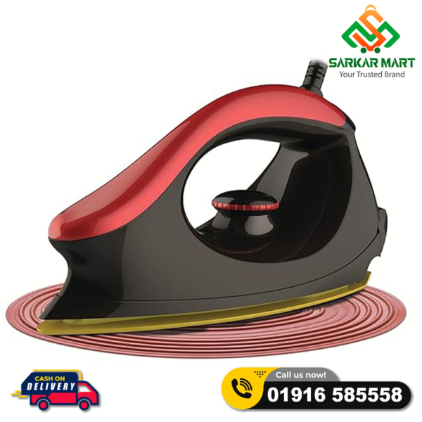 Bajaj Majesty One 1000 Watt Dry Iron (Red-Black) - Image 3