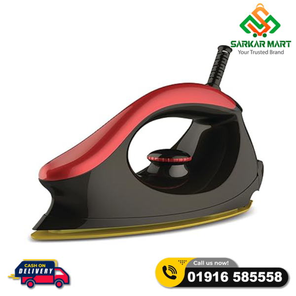 Bajaj Majesty One 1000 Watt Dry Iron (Red-Black)