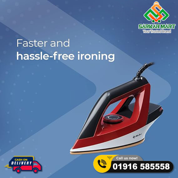 Bajaj Splendora 1100Watts Dry Iron Red And Black - Image 2