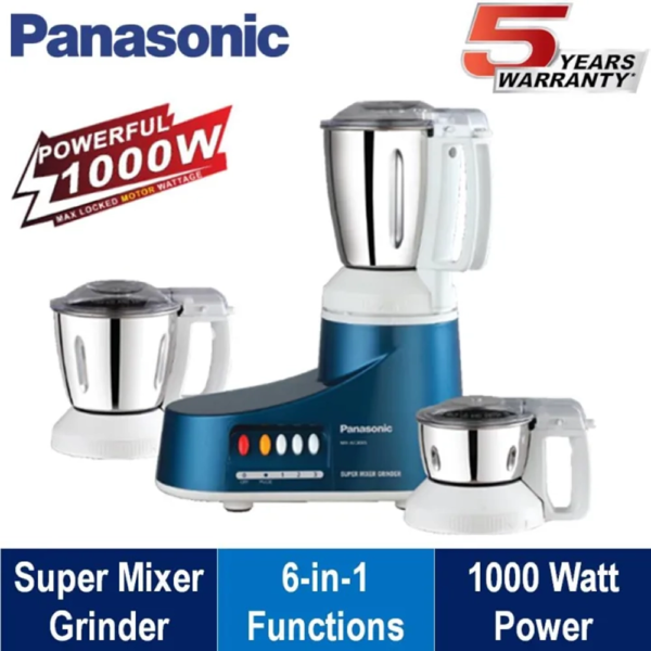 Panasonic MX-AC380-3 Jars Blue Mixer Grinder - Image 3