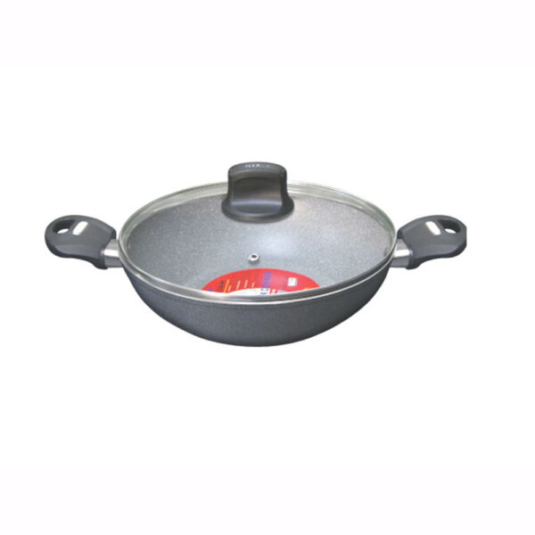 Kiam Non Stick Karai With Glass Lid 24CM