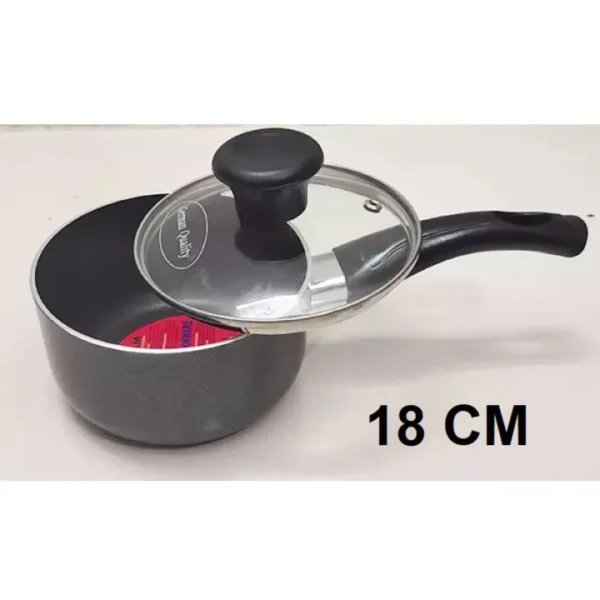 Kiam Non Stick Milk Pan Classic With Glass Lid 18CM - Image 2