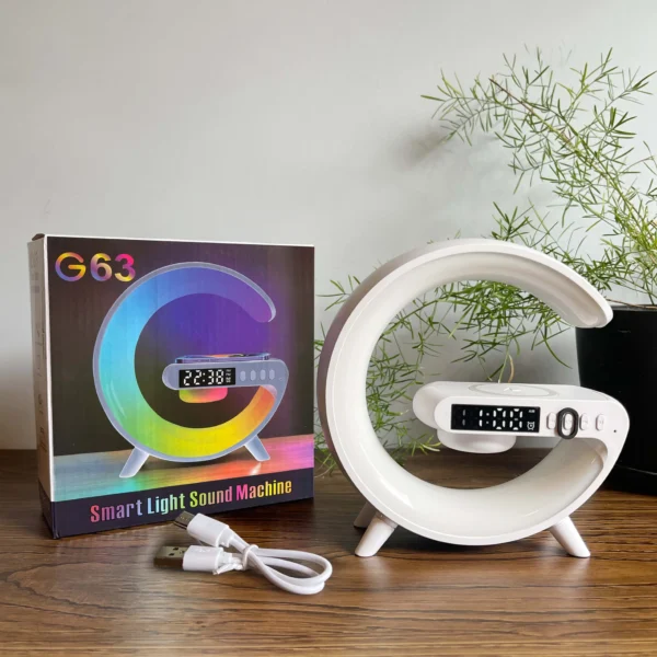 G63 Smart Light Sound Speaker Machine Fast Charging Alarm Clock 7-Color RGB Music Player Speaker - Image 3