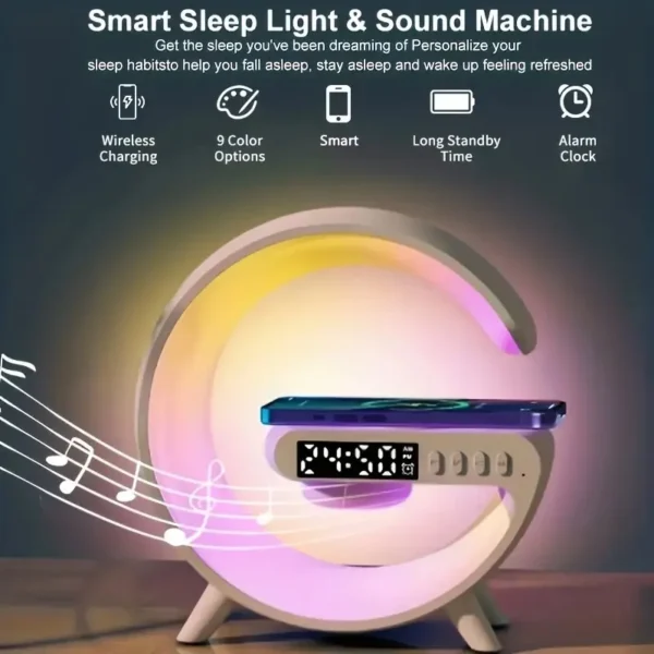 G63 Smart Light Sound Speaker Machine Fast Charging Alarm Clock 7-Color RGB Music Player Speaker - Image 4